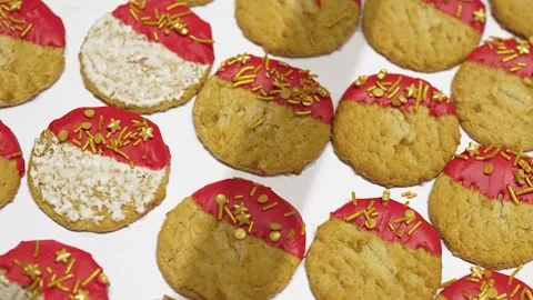 Oriental Turkish sweets . Full HD video Stock Footage 253700977