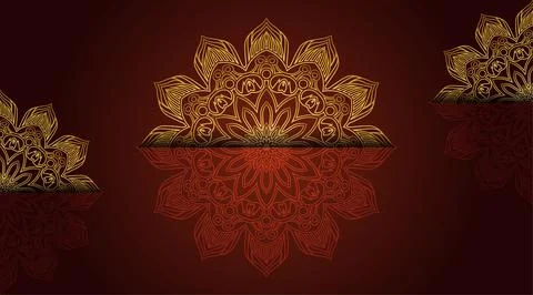 Oriental unique cool gradient luxury color mandala art background template 库存插图