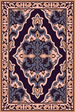 Oriental vector carpet design. Stock Illustration