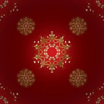 Oriental vector classic red and brown and golden pattern. Abstract background. Stock Illustration
