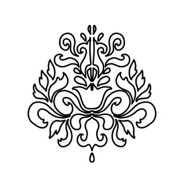 Oriental vector damask pattern element. Vector illustration. Stock Illustration