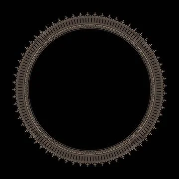 Oriental vector gold round frame with arabesques  Stock Illustration