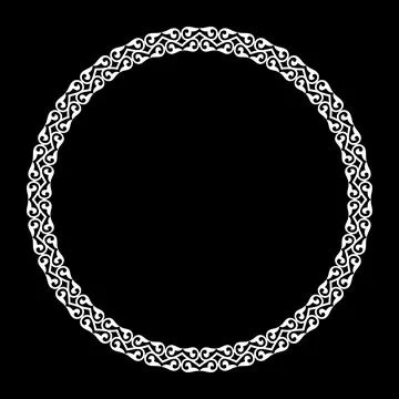 Oriental vector pattern with arabesque. Ethnic Asia national round frame ornamen 库存插图