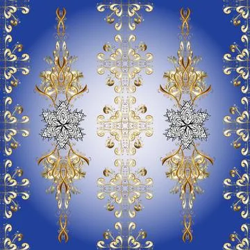 Oriental vector pattern with arabesques and floral elements. Vintage pattern wit Stock Illustration