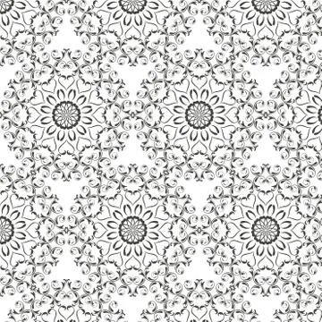 Oriental vector pattern with round arabesques elements Stockillustratie