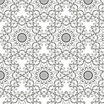 Oriental vector pattern with round arabesques elements Illustrazione stock
