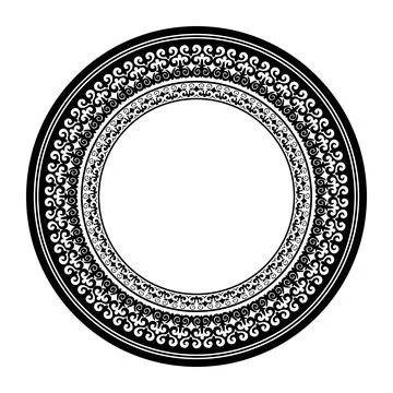Oriental vector round frame, workpiece for your design. Ornamental elements  스톡 일러스트