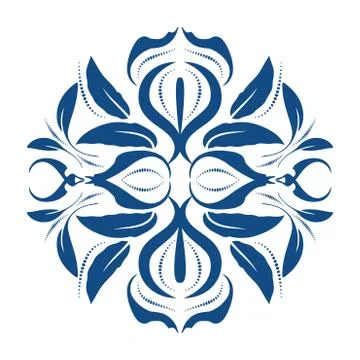 Oriental vector round ornament with arabesques elements Stock Illustration