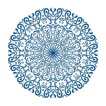 Oriental vector round ornament with arabesques elements Illustrazione stock