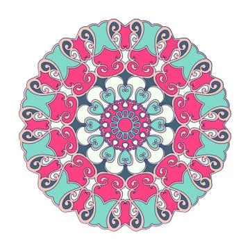 Oriental vector round ornament with arabesques elements Stock Illustration