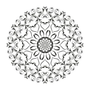 Oriental vector round ornament with arabesques elements Stock Illustration