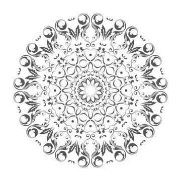 Oriental vector round ornament with arabesques elements Stock Illustration