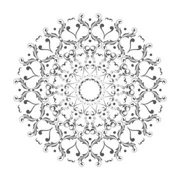 Oriental vector round ornament with arabesques elements イラスト素材