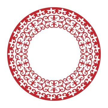 Oriental vector round pattern with arabesques and floral elements. Traditional  Stock Illustration