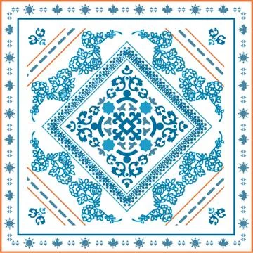 Oriental vector scarf,ethnic pattern,fabric texture,traditional background. Illustrazione stock