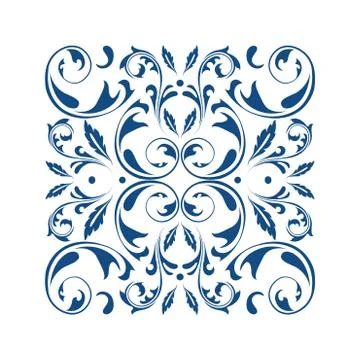 Oriental vector square ornament with arabesques elements Stock Illustration