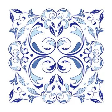 Oriental vector square ornament with arabesques elements Illustrazione stock