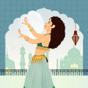 Oriental veils dances Stock Illustration