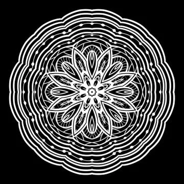 Oriental white mandala. Stock Illustration