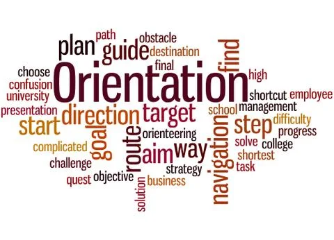 Orientation, word cloud concept 스톡 일러스트