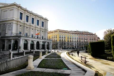 The oriente square in madrid Stock Photos