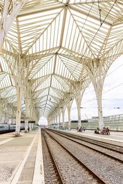 Oriente train station in Lisbon Stock Photos