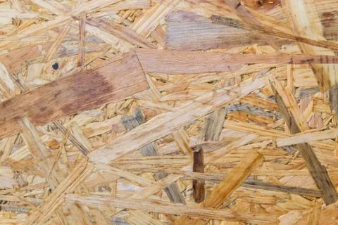 Oriented strand Board consisting of wood chips for construction Stock Photos