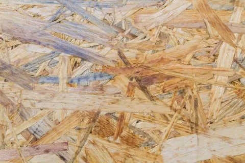 Oriented strand Board consisting of wood chips for construction Stock Photos