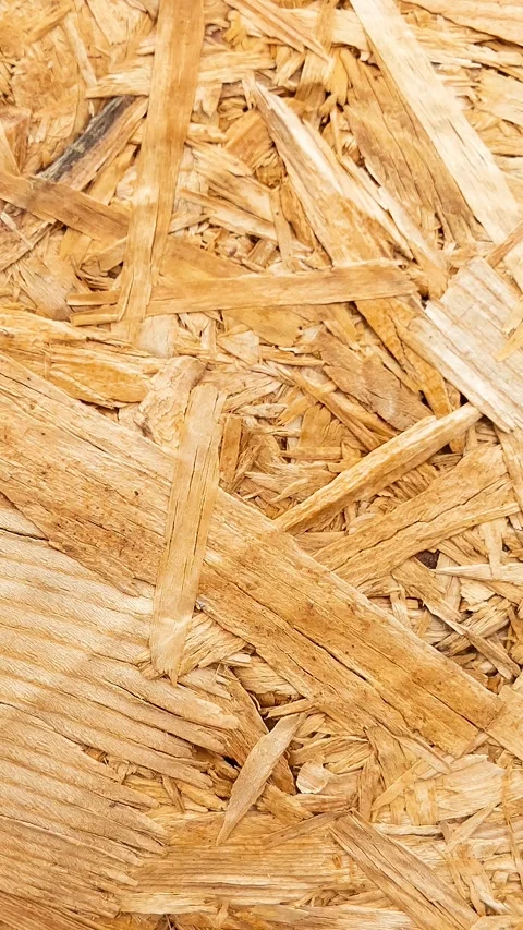 Oriented Strand Board OSB Texture Background Natural Wood Chip Pattern Cons.. Stock Footage 332736377