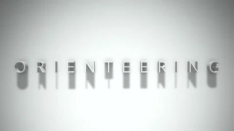 Orienteering 3D title animation with shadows on a white background Stock Footage 297903871