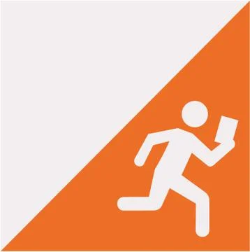 Orienteering flag with pictogram Stock Illustration
