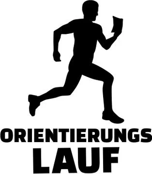 Orienteering with silhouette german Stock Illustration