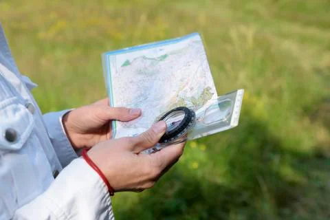 Orienteering in the summer Stock Photos