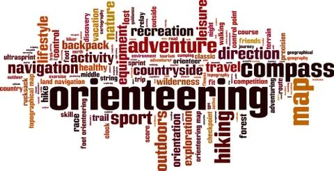 Orienteering word cloud Stock Illustration