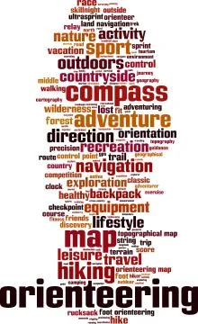 Orienteering word cloud Stock Illustration