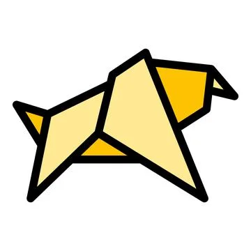 Origami animal icon vector flat Stock Illustration