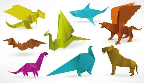 Origami animals Stock Illustration