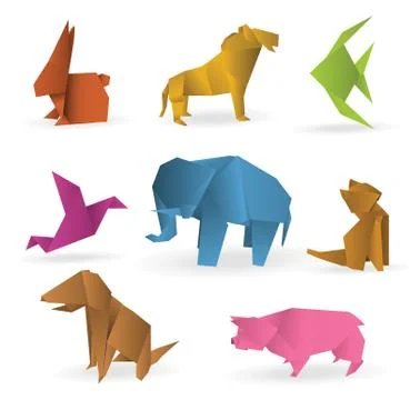 Origami animals Stock Illustration