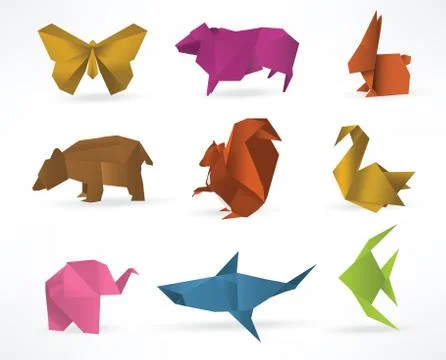 Origami animals Stock Illustration