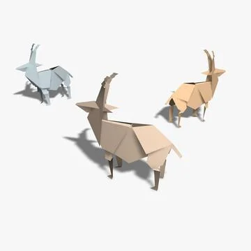 Origami Antelope 3D Model