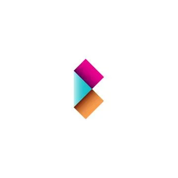 Origami b letter Stock Illustration