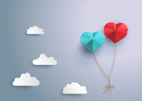 Origami  balloon. Stock Illustration
