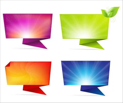 Origami banners Stock Illustration