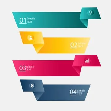 Origami banners Stock Illustration