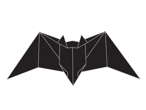 Origami Bat Vector Illustrazione stock