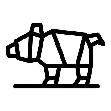 Origami bear standing on four paws, folded paper animal art Stock Illustration