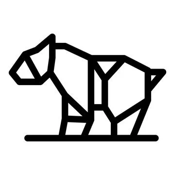 Origami bear is walking on a line, designed in a low poly style Illustrazione stock