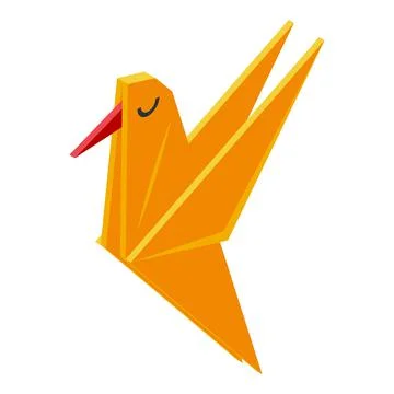 Origami bird icon isometric vector. Paper bird 스톡 일러스트