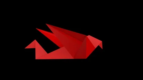  Origami Bird Single Stock Footage 90897378
