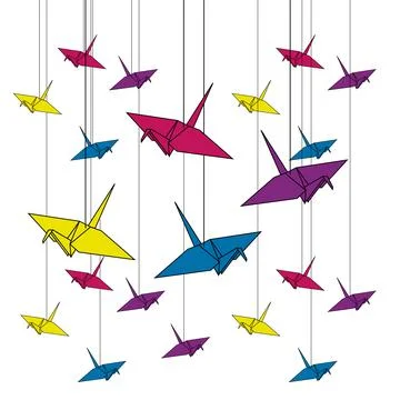 Origami birds 스톡 일러스트